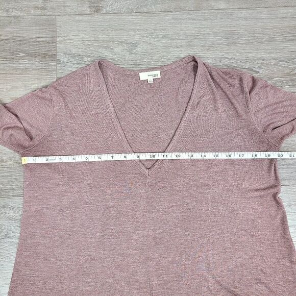 Aritzia Wilfred Free Dusty Rose Brasch Long Sleeve V-Neck T-Shirt XS - Picture 13 of 16